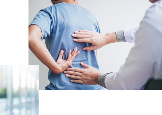 doctor checking on patient back pain