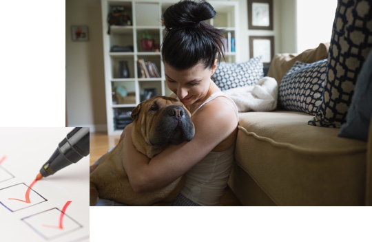 Girl with her dog image
