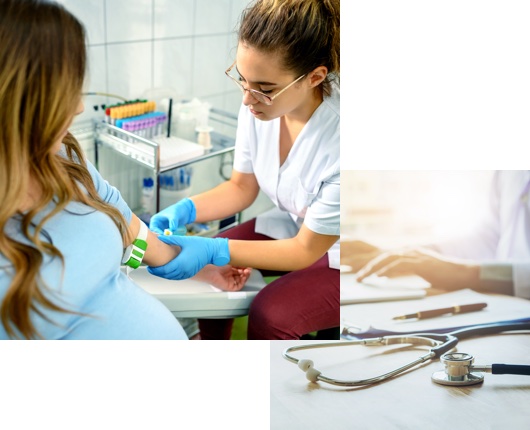 Nurse drawing blood image